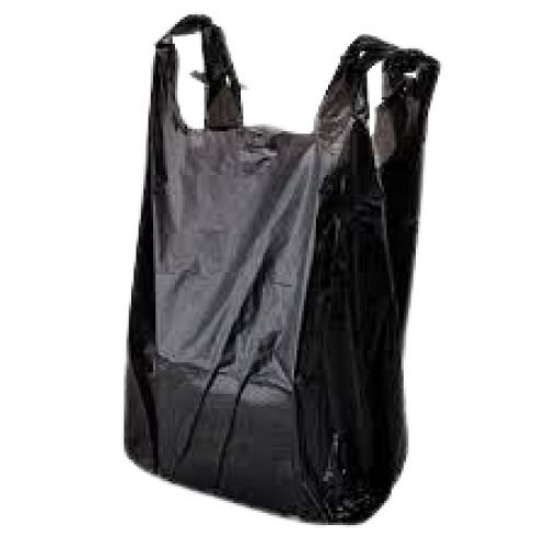 Black High Strength Disposable Pe Plastic Carry Bag For Shopping