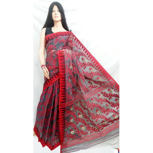 Machine Made Ladies Dhakai Jamdani Saree For Party Wear