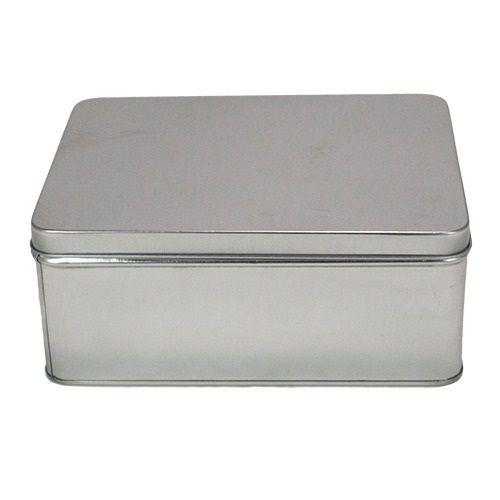 Silver Modern Tinplate Rectangular Tin Box For Storing Spices at Best ...