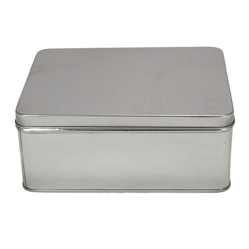 Silver Modern Tinplate Rectangular Tin Box For Storing Spices