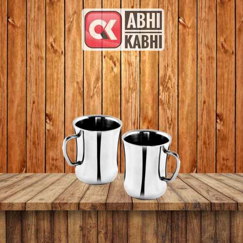 Silver Plain Stainless Steel Tea/Coffee Cup With Handle For Hotel And Shops