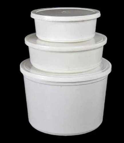 Round Shape Plastic Containers With Lid For Food Storage Use