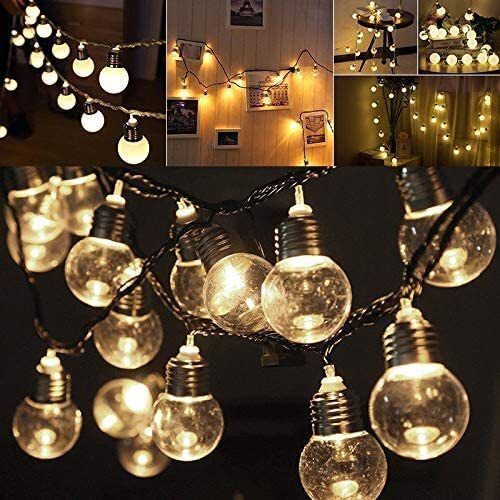 X4Cart Bulb-Design Glass Light with Plug in - 16 Bulb 3 Meter (Plastic, Corner, LED, Corded Electric, Warm White)