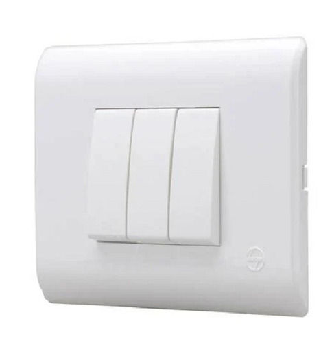 White 10 Ampere Current And 8 Inch Plain Rectangular Plastic Switch