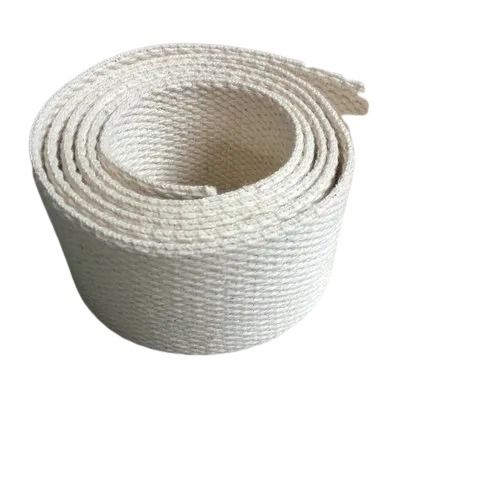 10 Mm Thick 40 Meter Soft And Plain Cotton Webbing For Garments Use 