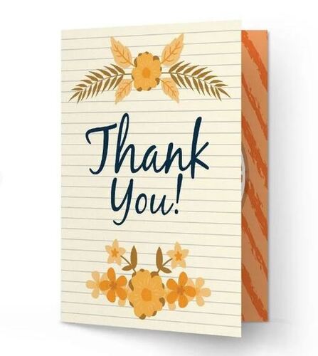 11x5 Inches Rectangular Printed Paper Greeting Card For Thanks Giving 