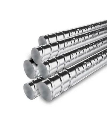 Silver 12 Feet Long Galvanized Polished Hot Rolled Round Mild Steel Tmt Bar For Construction Purposes