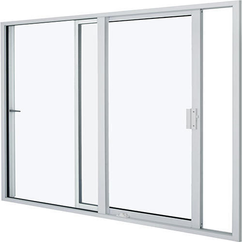 White 20 Mm Thick Rectangular Rust Proof Powder Coated Aluminum Sliding Door 