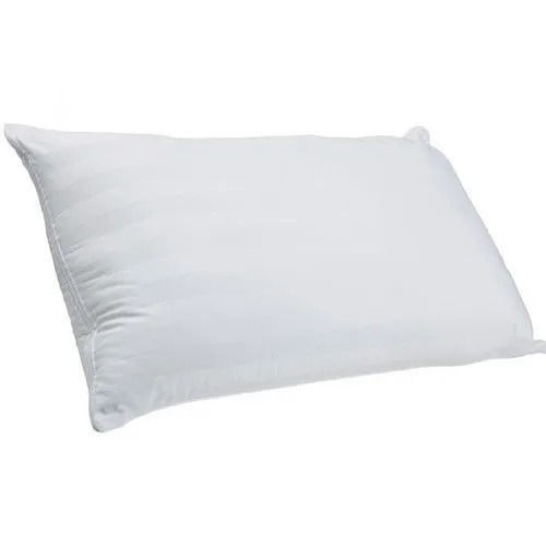 White 21X15 Inches Comfortable And Rectangular Plain Dyed Cotton Pillow