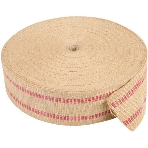 6.3 Mm Thick 50 Mm Washable And Eco Friendly Soft Plain Jute Webbing