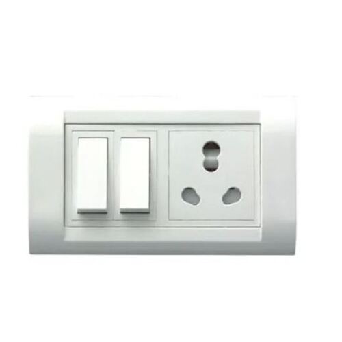 White 7X3.5 Inches Rectangular Polycarbonate Electrical Modular Switch