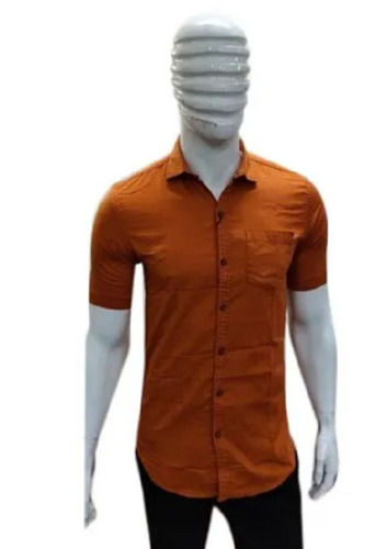 Button Down Collar Plain Cotton Casual Wear Half Sleeve Mens Shirt Chest Size: 42 Inch