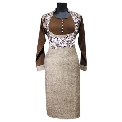 Casual Wear Ultra Soft And Warm Full Sleeves Woolen Designer Kurti Bust Size: 32 Inch (In)