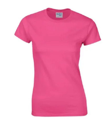 Cotton Plain Short Sleeve Ladies Round Neck T-Shirt Age Group: Above 18