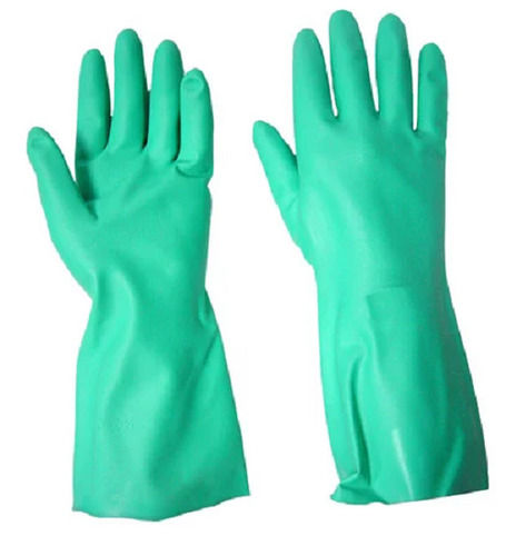 Full Finger Plain Water Proof Rubber Nitrile Hand Gloves