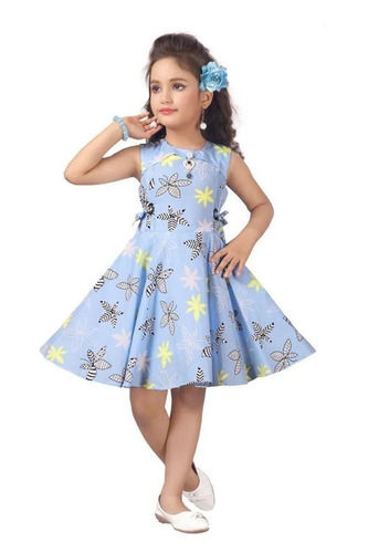 Casual Wear Cotton Printed Sleeveless Summer Frock For Girls Age Group:  6-10 Years at Best Price in Jhargram
