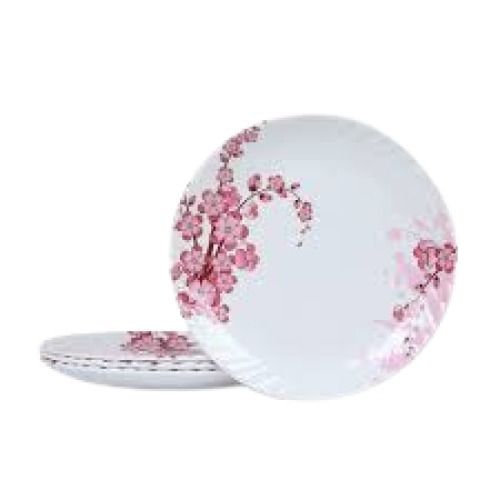 Modern Plain Round Light Weight Floral Printed Pattern Plastic Plates