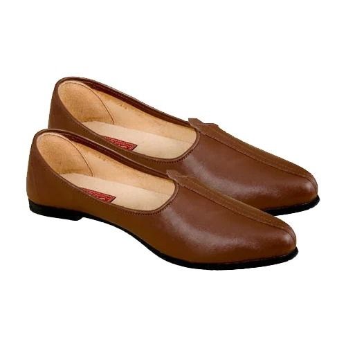 Brown Non Slip And Comfortable Fancy Wear Leather Jutti For Mens