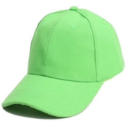 Green Polyester Plain Sports Cap For Men