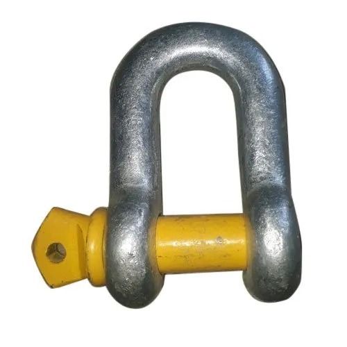 Yellow And Silver Powder Finished Galvanized Carbon Steel D Shackle For Industrial