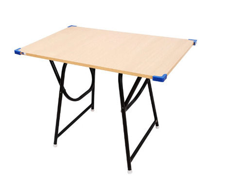 Rectangular Lightweight Foldable Wooden And Metal Study Table 