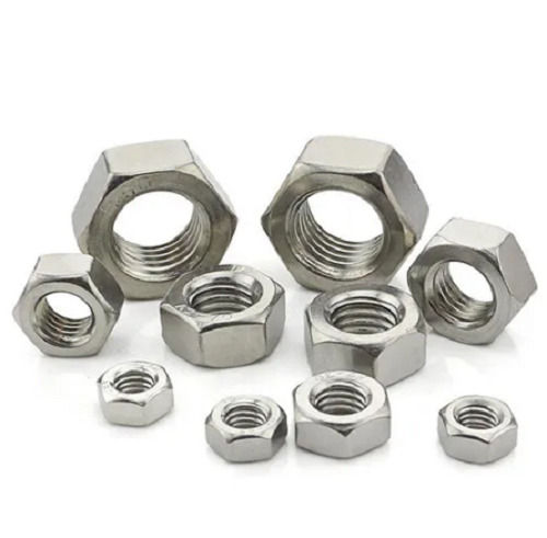 Silver 64 Mm Polished Surface Stainless Steel Hex Nuts