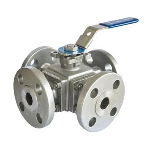 Corrosion Resistance Polished Finished Stainless Steel 4 Way Ball Valve Application: Industrial