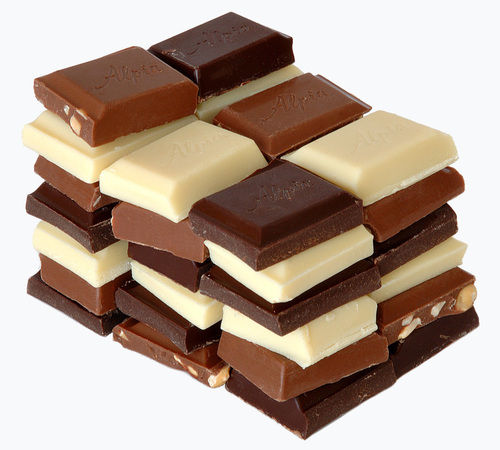 Cream & Brown Color Rectangular Shape Handmade Chocolates Bar