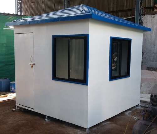 Mild Steel FRP Portable Cabin - 3x3 Feet Base, 7-8 Feet Wall Height, 200L Capacity | Polished Finish, Hinged PVC Door