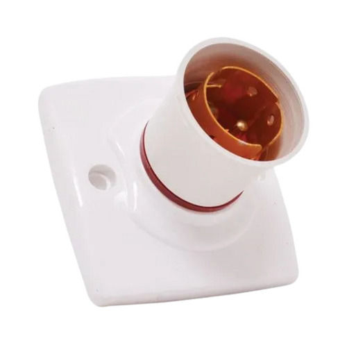 White Plastic And Brass Body Bi Pin Connector Bulb Holder For Electric Fittings