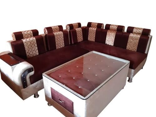 Machine Made Polished 5 Seater Modern Wooden Sofa Set For Home Use