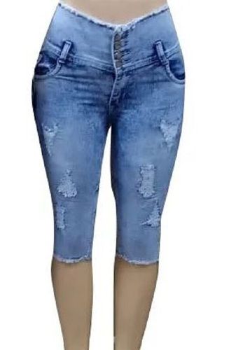 Skinny Ultra Low Rise Women Printed Blue Jeans at Rs 350/piece in Lucknow