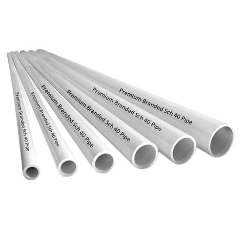 White 4 Mm Thick 6 Meter Seamless Rigid Round Pvc Water Pipe For Construction