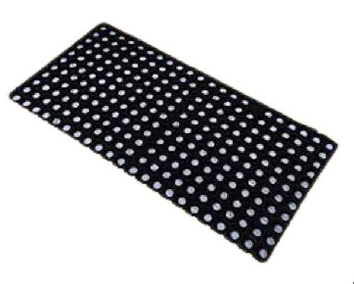 Washable Black 76.2 X 45.7 Cm Rectangle Shape Rubber Mat