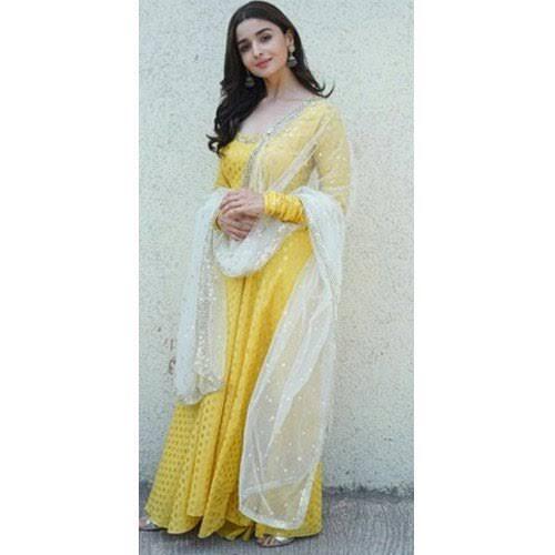 Casual Wear Fancy Design Yellow Ladies Kurti With Dupatta Life Span: Long