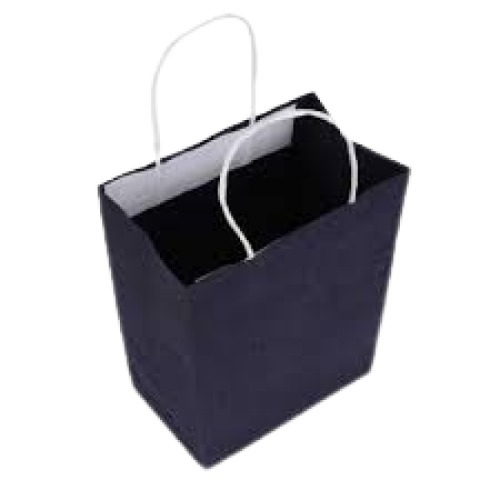 Disposable Rope Handle Plain Blue Paper Bags Size 104 X 7 X 4 Inch At