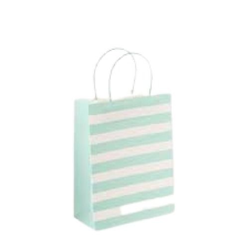 Sky Blue With White Eco Friendly Rope Handle Coated Paper Bags