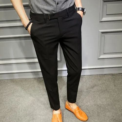 Men Pants Dress Classic Slim Fit Comfort Suit Premium Casual Pant (Black-29W  x 28L) at Amazon Men's Clothing store