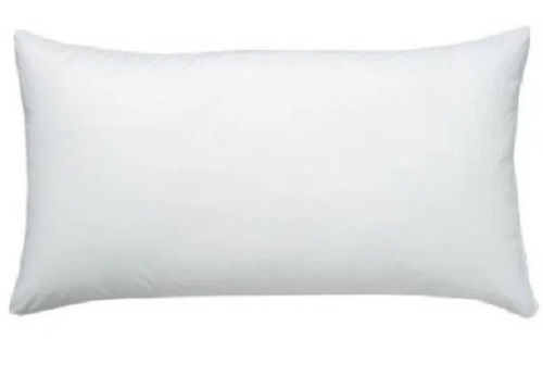 White 18X28 Inch Rectangular Plain Dyed Cotton Bed Pillow