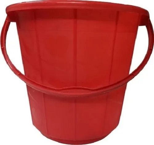 Red 20 Litres Round Shape Satin Finish Durable Light Weight Pet Plastic Bucket