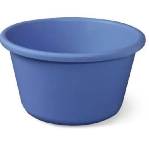 Blue 25 Liter Smooth Surface Round Plastic Tub