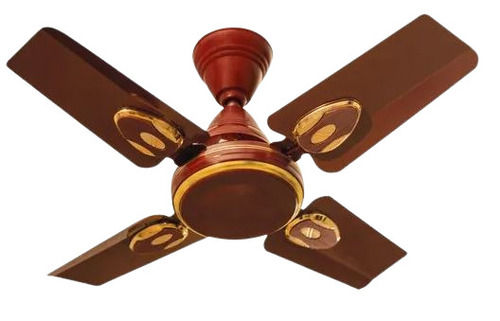 Brown 4 Blade Metal Made Electric Decorative Ceiling Fan For Home