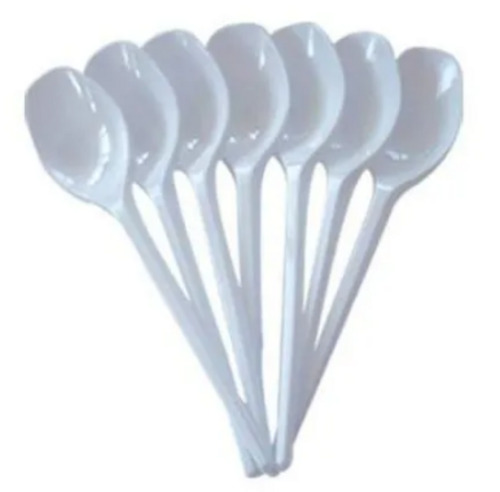 White 6 Inches Long Disposable Plastic Spoon For Event And Party 