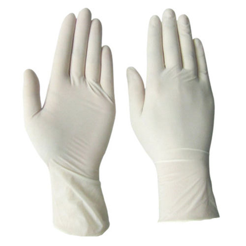 White 8 Inches Sterilized Powdered Plain Latex Surgical Hand Gloves For Safety