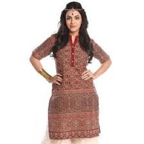 Decoration Material Lightweight Comfortable Ladies Printed Pattern Designer Cotton Kurti