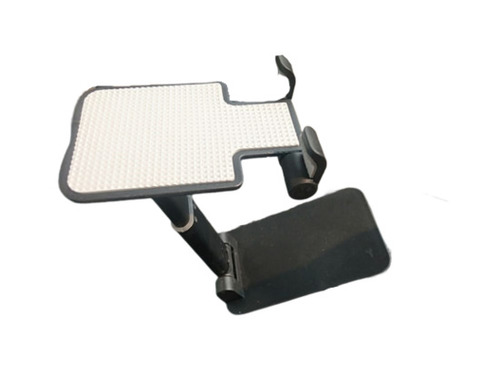 Foldable And Adjustable Table Top Plastic Body Mobile Stand - Plastic Material, Black And White Color | Ideal For Phones & Tablets While Charging
