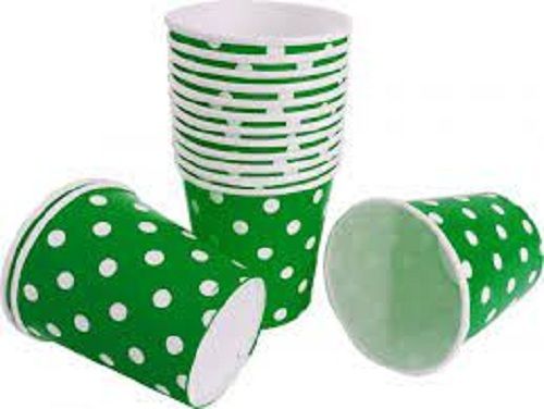 Lightweight Eco Friendly Biodegradable Printed Green Disposable Paper Cups Size: 4 Inch