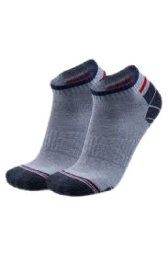 Men Ankle Length Grey Cotton Socks Elasticity: Middle