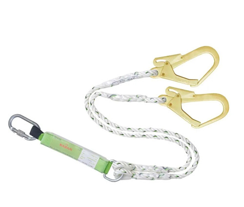Shock Absorbing Double Twisted Safety Rope Forked Lanyard