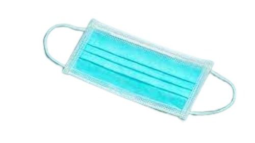 Sky Blue Rectangle Surgical Face Mask Length: 20 Inch (In)